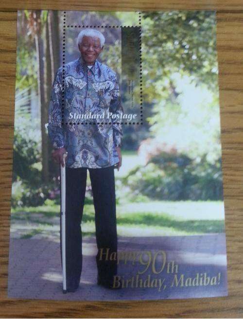 WOW**100 NELSON MANDELA 90th BIRTHDAY UNC LOCAL STAMP (original packaging from post office)