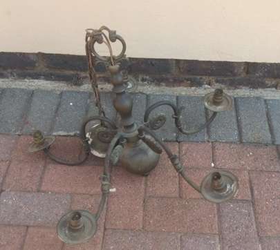 Antique brass chandelier