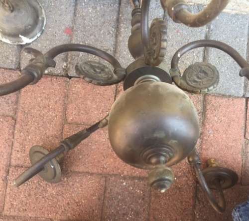 Antique brass chandelier