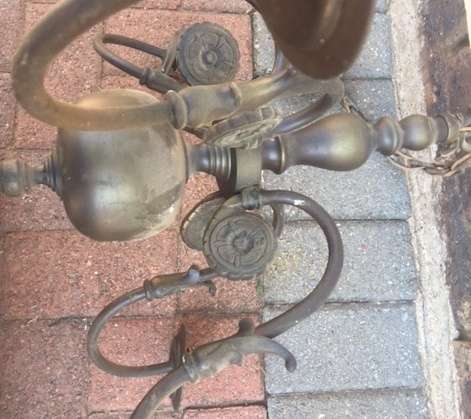 Antique brass chandelier