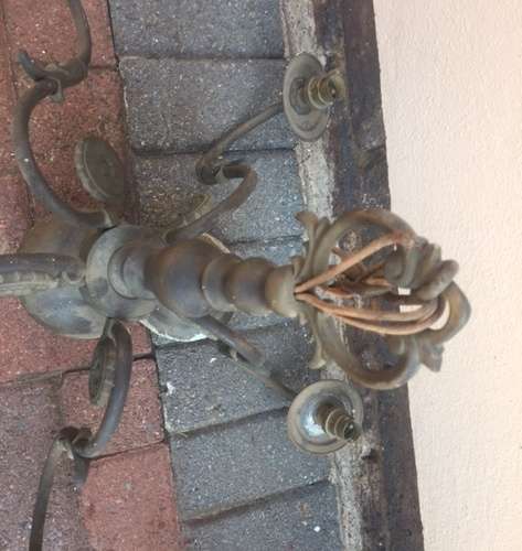 Antique brass chandelier