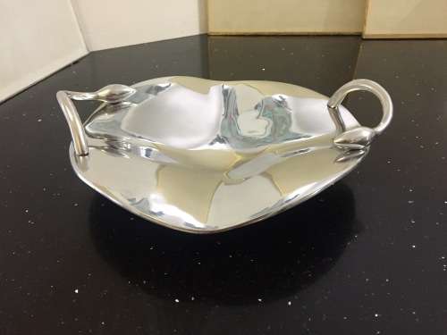 Sweets platter made of pressed steel & pewter
