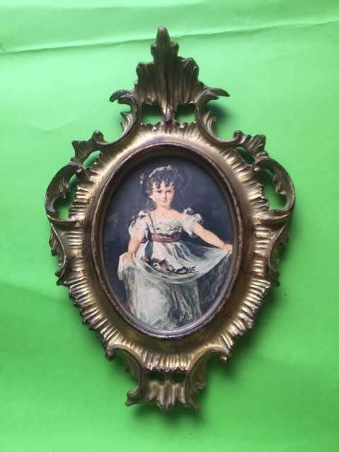 Vintage Italian print pictures in poliresin frame 220mm x 150mm
