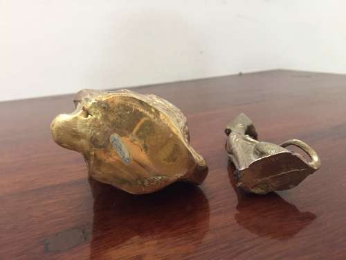 Set of 2 Vintage brass cat ornaments (Large 110mm, Small 100mm in Hight)
