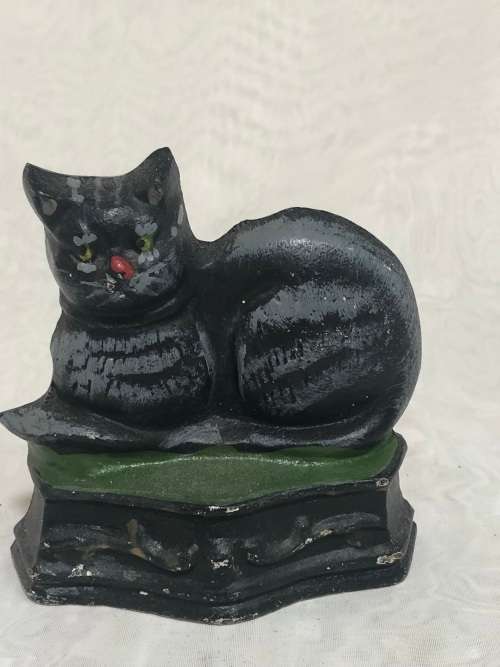 Small Cast Iron Cat Door Stop