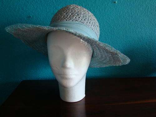 Vintage hat with blue lace