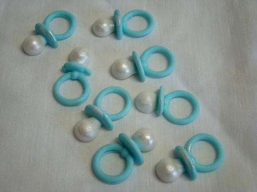 Edible blue baby dummies cake decorations