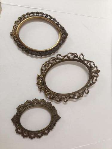 Italian brass picture frames set of 3