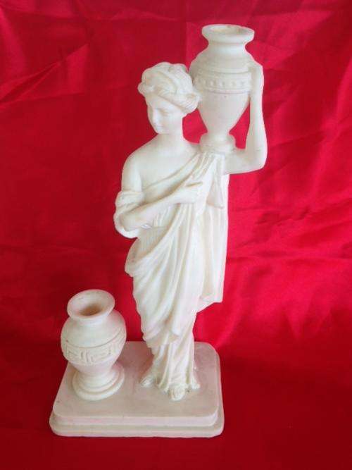 1960's Greek lady figurine in composition/ stonelite