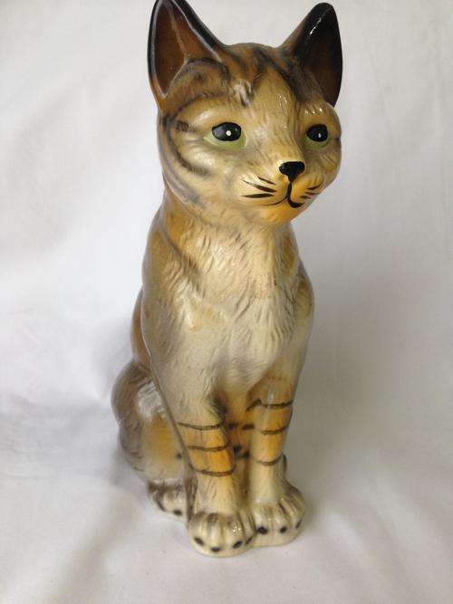 Vintage ceramic cat ornament