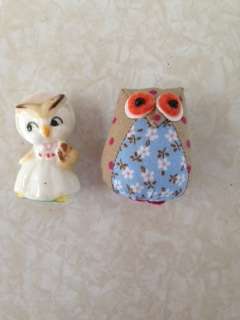 Lovely owl ornament and cloth owl brooch