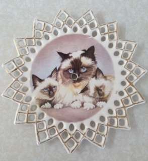 Lovely decorative clock plate - unfinnished in ceramic with cat decal