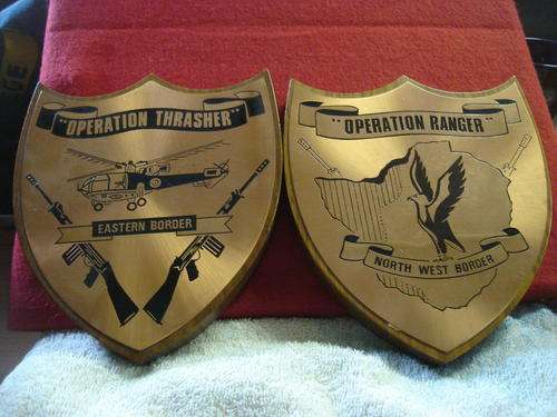 RHODESIA; THRASHER AND RANGER OP PLAQUES