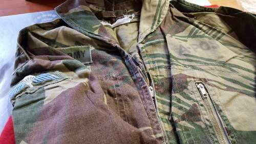 RHODESIA; ARMY CAMO JUMP SUIT COMPLETE WITH PARA WINGS