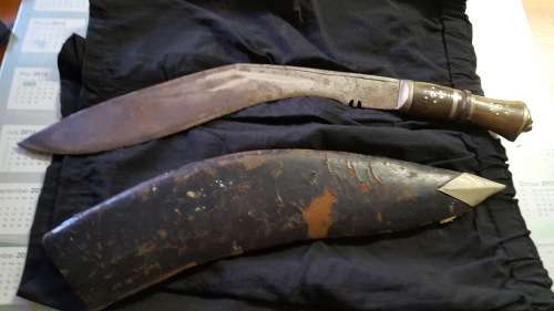 RHODESIA;  KUKURI WITH SCABBARD.