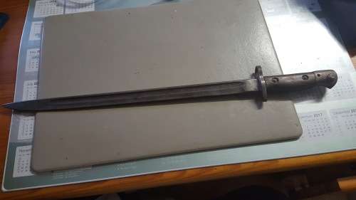 RHODESIA; 1907 WILKINSON LEE ENFIELD MK 1 18 INCH BAYONET NO SCABBARD