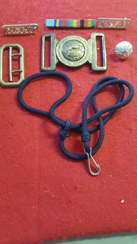 RHODESIA; BSAP ASSORTED ITEMS LANYARD BADGES BUCKLE