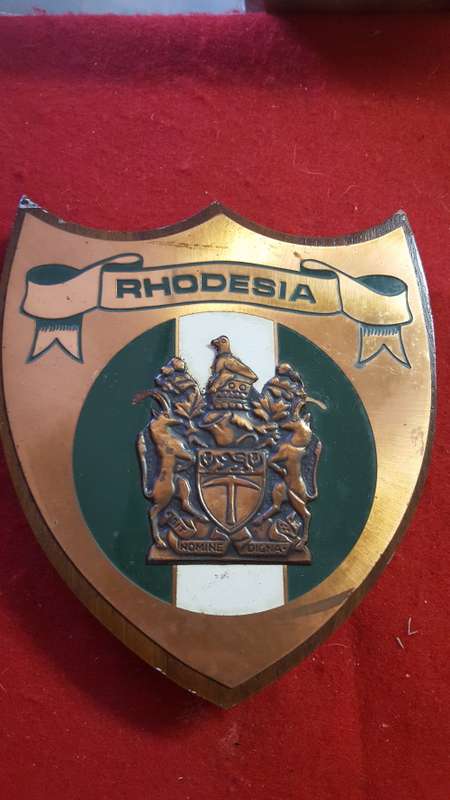 RHODESIA; RHODESIAN PLAQUE SLIGHTLY DAMAGED