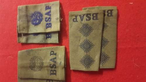 RHODESIA; BSAP BADGES OF RANK
