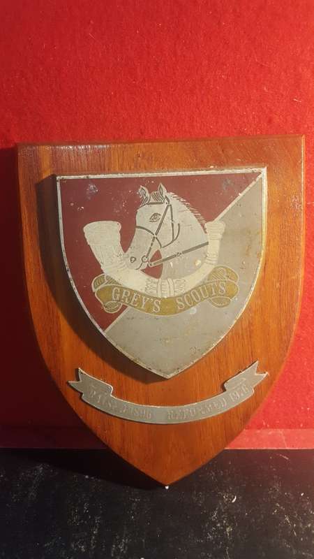 RHODESIA; GREY SCOUTS PLAQUE