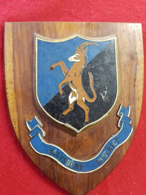 RHODESIA;  SALISBURY DISTRICT PLAQUE  UNUSUAL