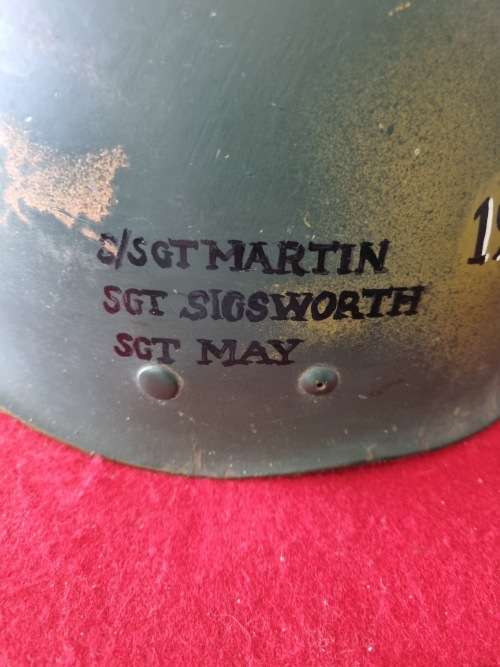 RHODESIAN ARMY HELMET INNER DECORATED BY MEN OF 4 RR.