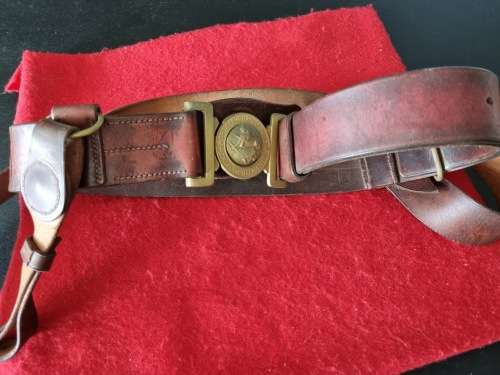 RHODESIA, BSAP PATROL OFFICER/ SECTION OFFICER LEATHER BELT AND BRACE