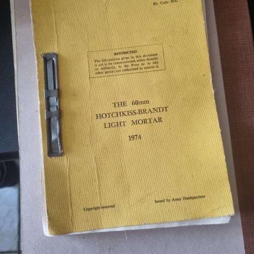 RHODESIA, RHODESIAN Army training Manual The 60 mm Light Mortar 1974