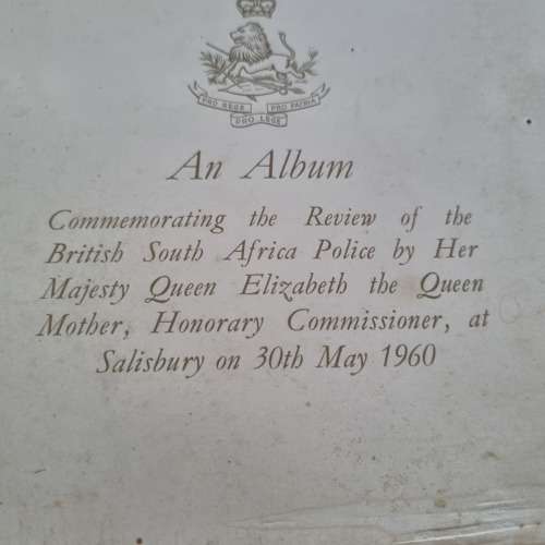 RHODESIA, BSAP review albumn of BSAP by Queen Mother 30th May 1960 RESERVED FOR RUSTEN NO BIDS PLEAS