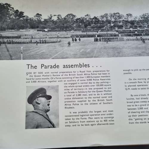 RHODESIA, BSAP review albumn of BSAP by Queen Mother 30th May 1960 RESERVED FOR RUSTEN NO BIDS PLEAS