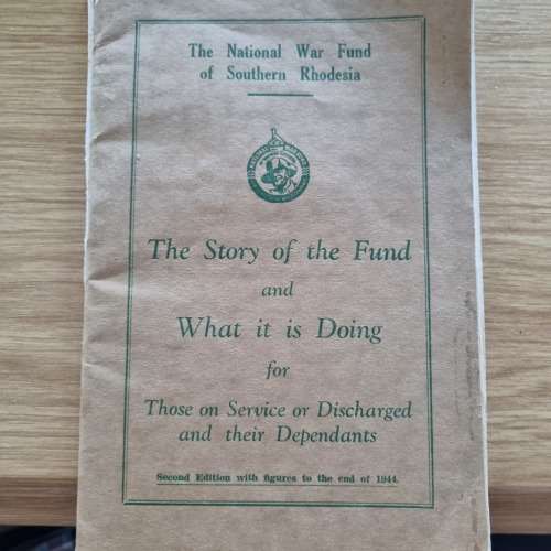 RHODESIA NATIONAL WAR FUND OF SOUTHERN RHODESIA 1944 booklet 23 Pgs