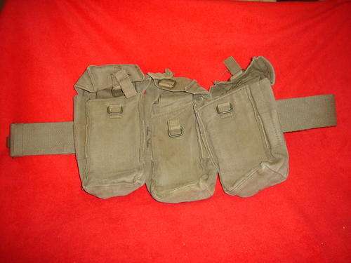 RHODESIA: BSAP SUPPORT UNIT WEB BELT AND 3 AMMO POUCHES