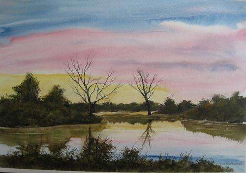 "THE LAKE" Original Painting by Nick Stobart