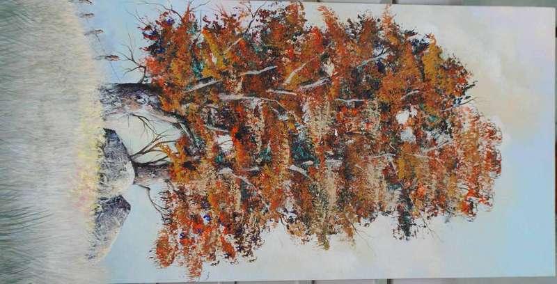 DARYN PERRINS ORGINAL PAINTING 'THE VELD' !!!!WORTH R1500!!!! (60 x 30cm)
