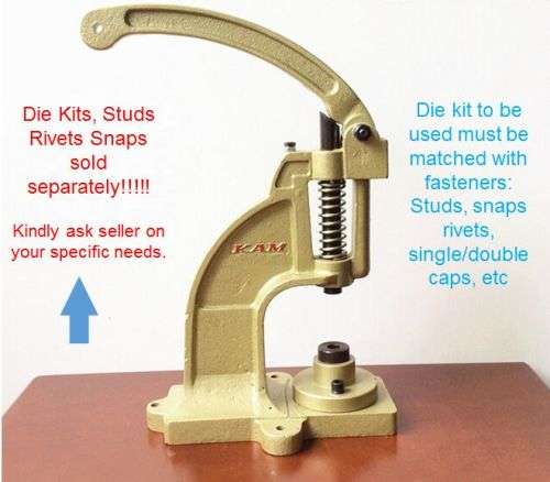 HAND PRESS MACHINE, HEAVY DUTY INDUSTRIAL GROMMET EYELT STUD RIVET SNAP FASTENER