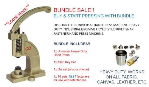 HAND PRESS MACHINE, HEAVY DUTY INDUSTRIAL GROMMET EYELT STUD RIVET SNAP FASTENER