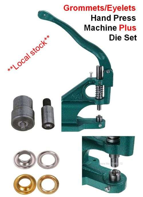 Grommets/Eyelets Hand Press Machine Plus Die Set