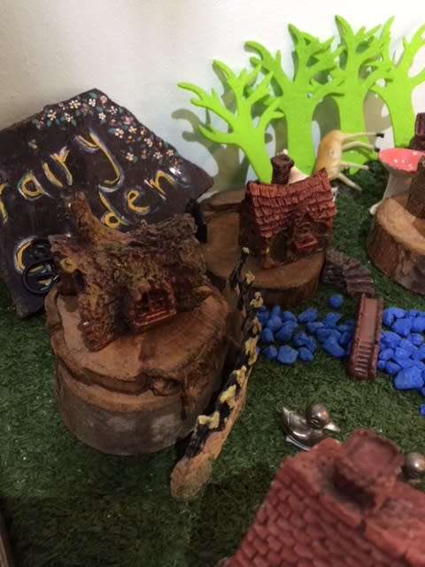 Fairy houses log cabin and log house