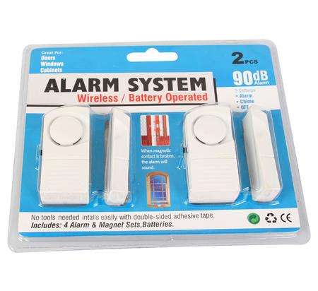 2 PIECE WIRELESS DOOR ALARM (PERFECT FOR HOME, CARAVAN OR WINDOW USE)