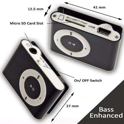 Bass enhanced Mini Metal MP3 Player with Clip, Headset and Cabling