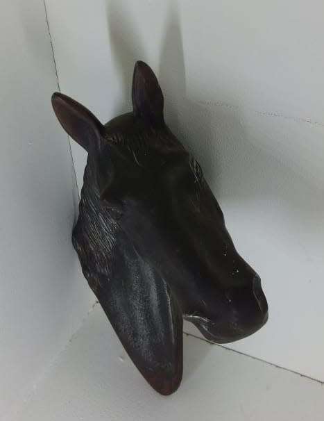Vintage Copper Horse Head Equestrian Wall Hanger