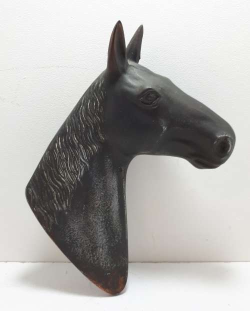 Vintage Copper Horse Head Equestrian Wall Hanger