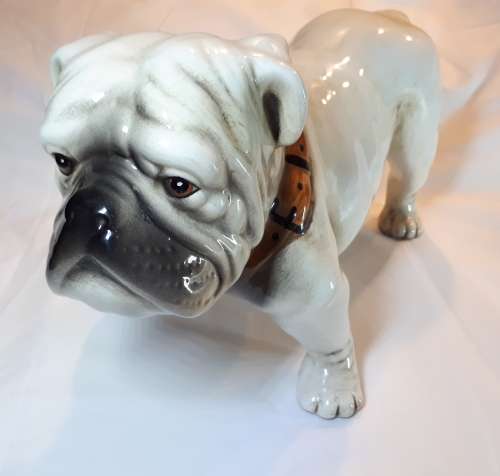 Large Ceramic Bulldog Figurine