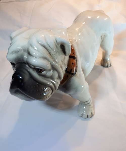 Large Ceramic Bulldog Figurine