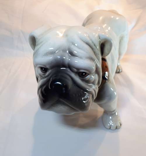 Large Ceramic Bulldog Figurine