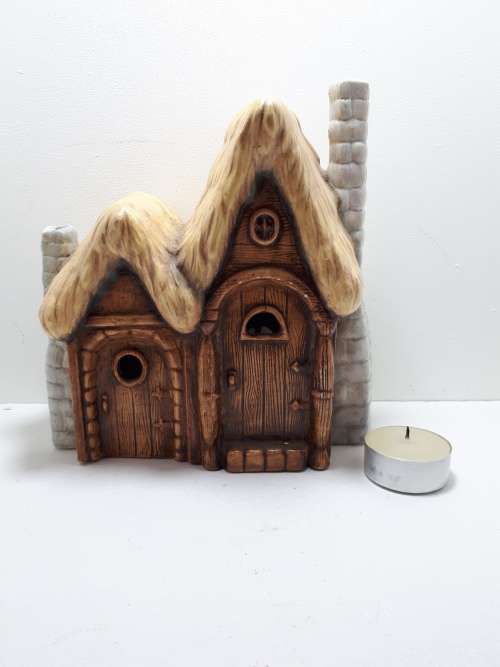 Ceramic House Tea Light Candle Holder