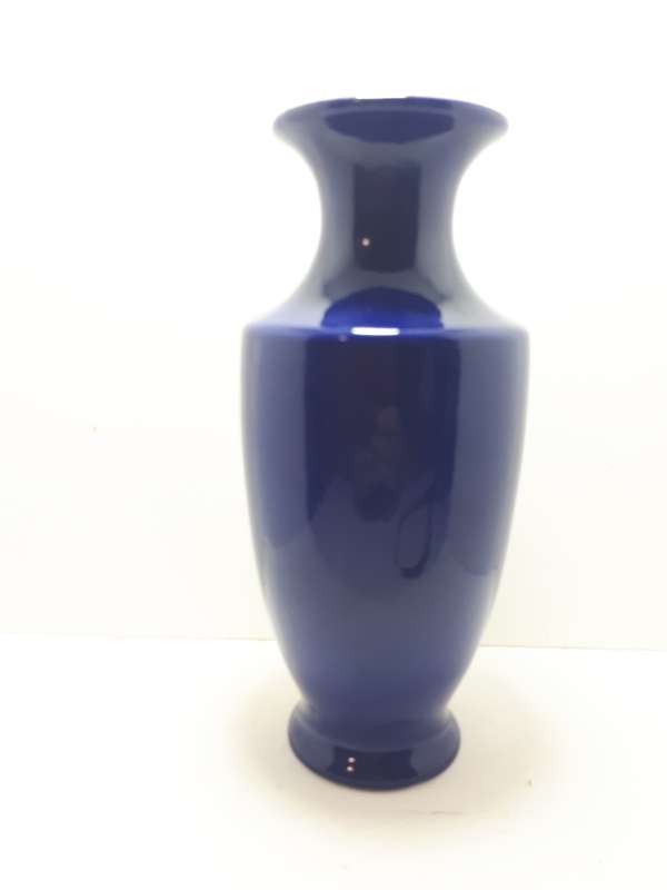 Vintage Cobalt Blue Japanese Vase With Golden Peacocks/Flowers