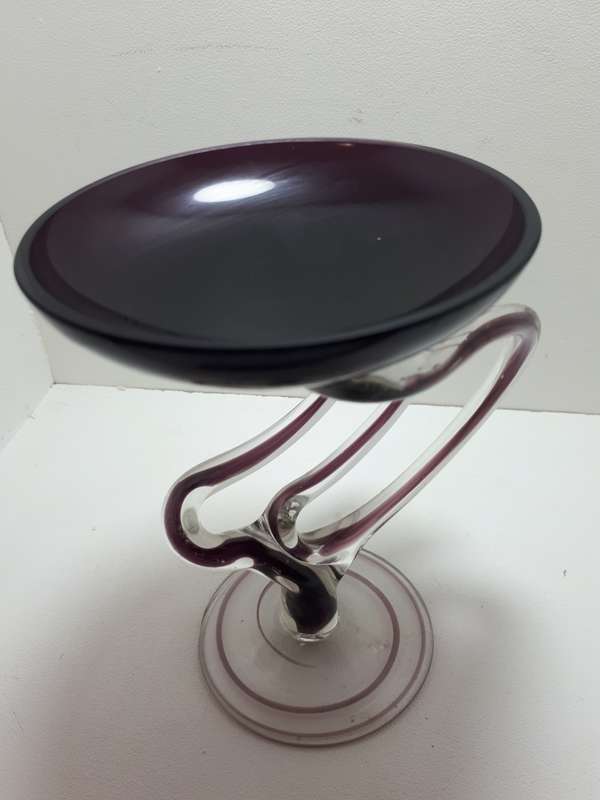 Purple Pedestal Bowl