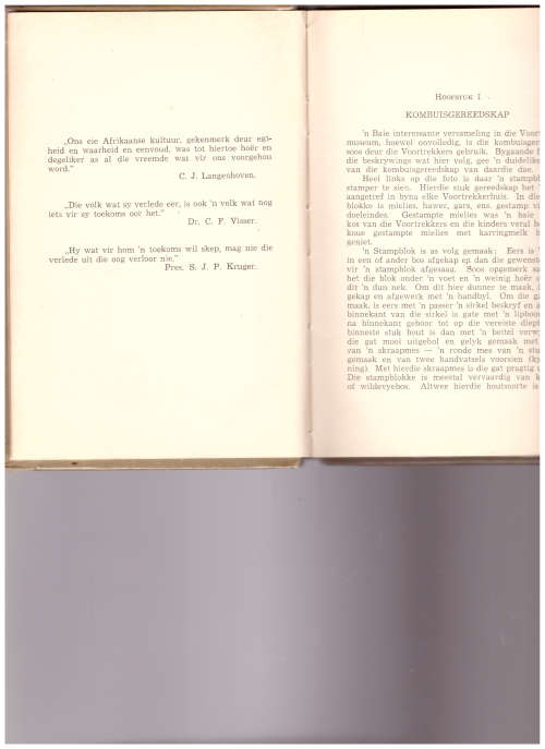 KULTUURSKATTE UIT DIE VOORTREKKER-TYDPERK, DEEL II, 1 STE UITG. 1940