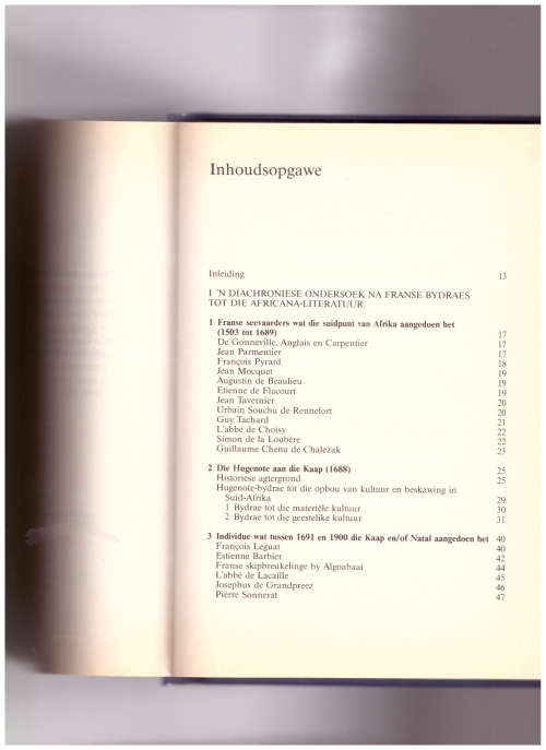 DIE FRANSE BYDRAE TOT AFRICANA-LITERATUUR 1622-1902